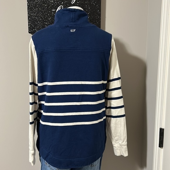 Vineyard Vines Funnel Neck Mixed Stripe Shep Shirt Relaxed Sweatshirt Sz S - Picture 6 of 11